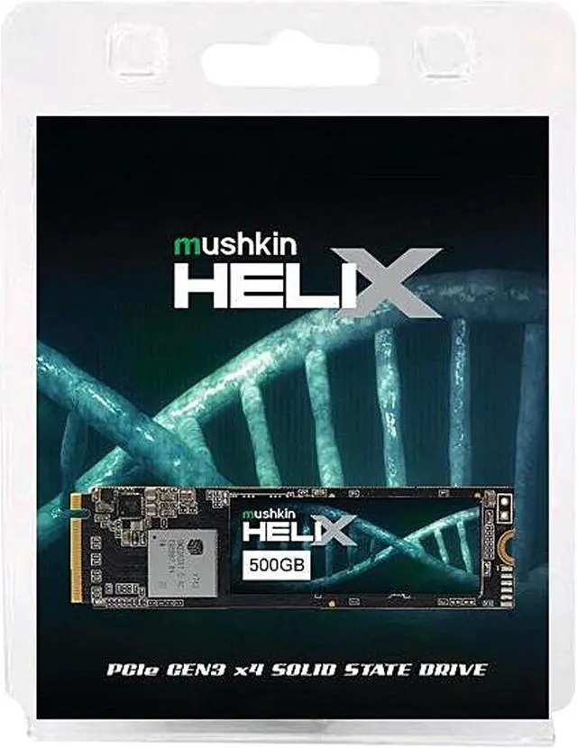Alt view image 4 of 4 - Mushkin Enhanced Helix-L M.2 2280 500GB PCIe Gen3 x4 NVMe 1.3 3D TLC Internal Solid State Drive (SSD) MKNSSDHL500GB-D8