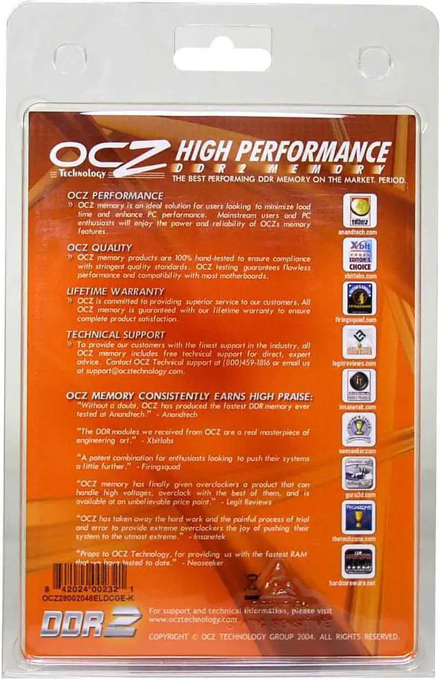 Alt view image 2 of 2 - OCZ Gold 2GB (2 x 1GB) DDR2 800 (PC2 6400) Dual Channel Kit Desktop Memory Model OCZ28002048ELDCGE-K