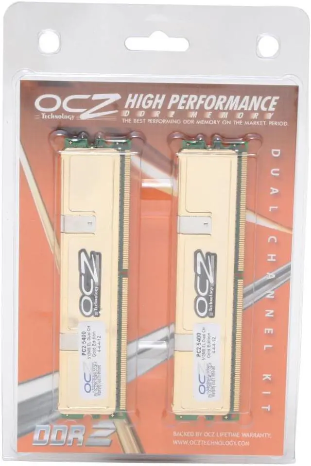Main image of OCZ Gold Series 1GB (2 x 512MB) DDR2 667 (PC2 5400) Dual Channel Kit Desktop Memory Model OCZ26671024ELDCGE-K