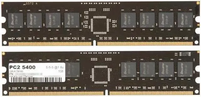 Alt view image 2 of 3 - OCZ Value Series 2GB (2 x 1GB) DDR2 667 (PC2 5400) Dual Channel Kit Desktop Memory Model OCZ26672048VDC-K