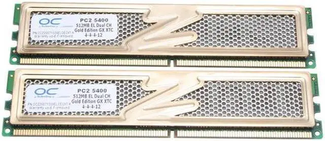 Main image of OCZ Gold 1GB (2 x 512MB) DDR2 667 (PC2 5400) Dual Channel Kit Desktop Memory Model OCZ26671024ELGEGXT-K