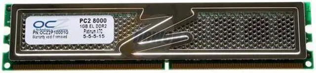 Main image of OCZ Platinum 1GB DDR2 1000 (PC2 8000) Desktop Memory Model OCZ2P10001G