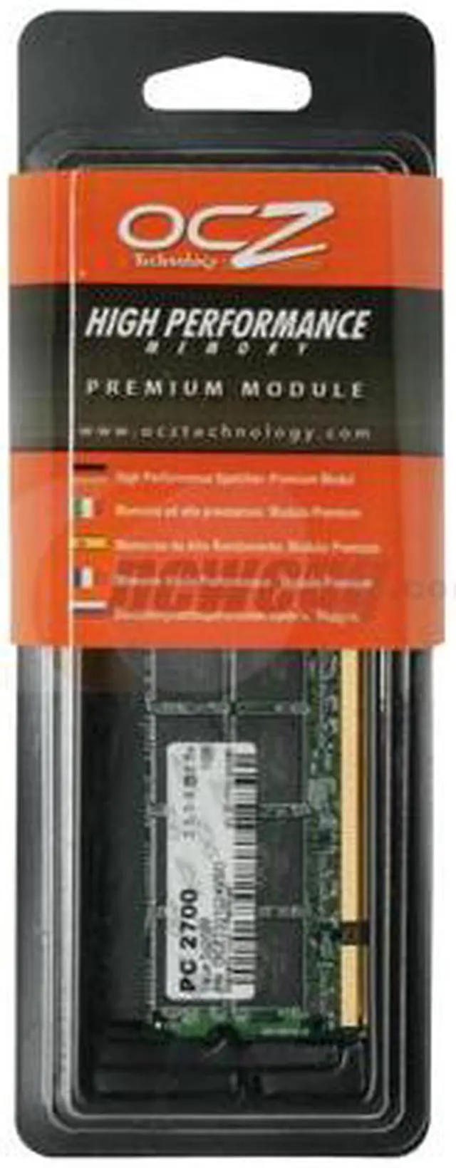 Alt view image 3 of 3 - OCZ Value Series 1GB 200-Pin DDR SO-DIMM DDR 333 (PC 2700) Laptop Memory Model OCZ3331024VSO