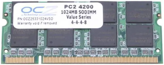 Main image of OCZ 1GB 200-Pin DDR2 SO-DIMM DDR2 533 (PC2 4200) Laptop Memory Model OCZ25331024VSO