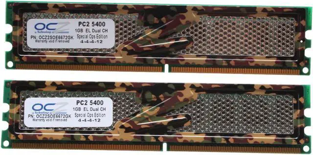 Main image of OCZ S.O.E 2GB (2 x 1GB) DDR2 667 (PC2 5400) Dual Channel Kit Desktop Memory Model OCZ2SOE6672GK