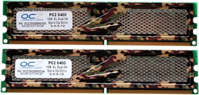 Main image of OCZ S.O.E 2GB (2 x 1GB) DDR2 800 (PC2 6400) Dual Channel Kit Desktop Memory Model OCZ2SOE8002GK