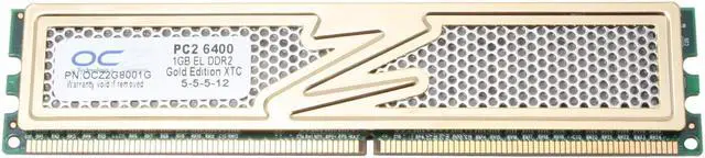 Alt view image 2 of 3 - OCZ Gold 1GB DDR2 800 (PC2 6400) Desktop Memory Model OCZ2G8001G