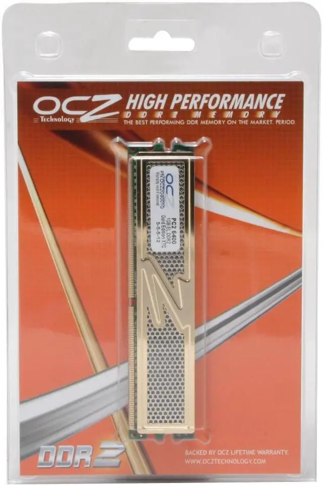 Alt view image 3 of 3 - OCZ Gold 1GB DDR2 800 (PC2 6400) Desktop Memory Model OCZ2G8001G