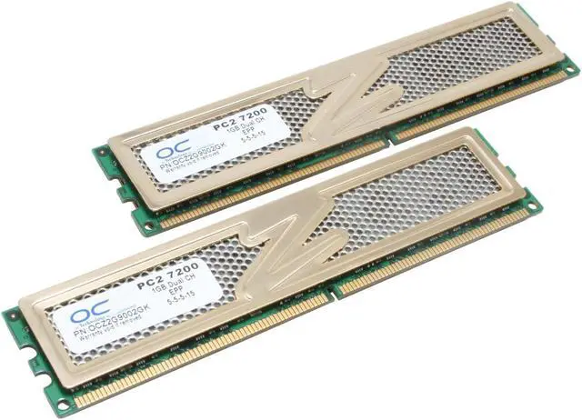 Main image of OCZ Gold 2GB (2 x 1GB) DDR2 900 (PC2 7200) Dual Channel Kit Desktop Memory Model OCZ2G9002GK