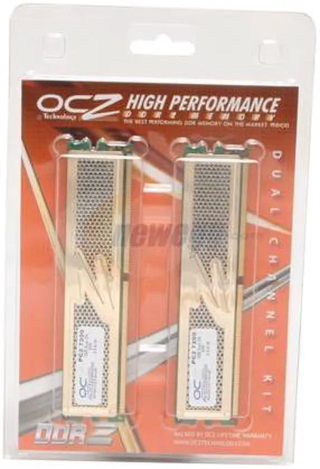 Alt view image 3 of 3 - OCZ Gold 2GB (2 x 1GB) DDR2 900 (PC2 7200) Dual Channel Kit Desktop Memory Model OCZ2G9002GK