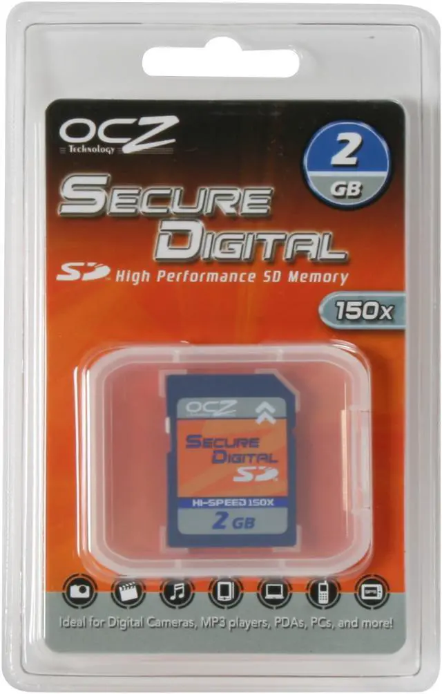 Alt view image 2 of 2 - OCZ Speed 150X 2GB Secure Digital (SD) Flash Card Model OCZSD150-2GB