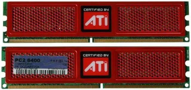 Alt view image 2 of 3 - OCZ ATI CrossFire 2GB (2 x 1GB) DDR2 800 (PC2 6400) Dual Channel Kit Desktop Memory Model OCZ2A8002GK