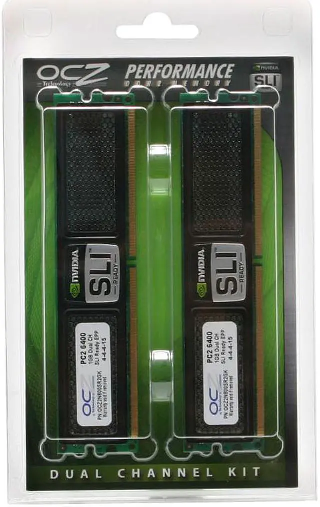 Alt view image 3 of 3 - OCZ SLI-Ready 2GB (2 x 1GB) DDR2 800 (PC2 6400) Dual Channel Kit Desktop Memory Model OCZ2N800SR2GK