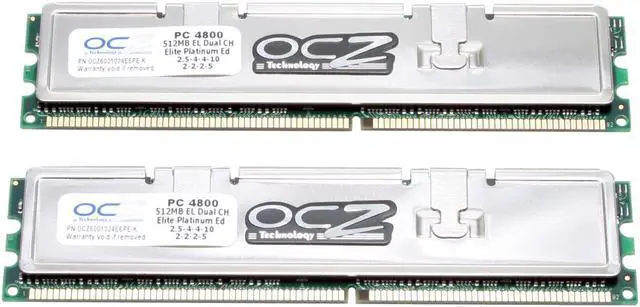 OCZ 1GB (2 x 512MB) DDR 600 (PC 4800) Dual Channel Kit System