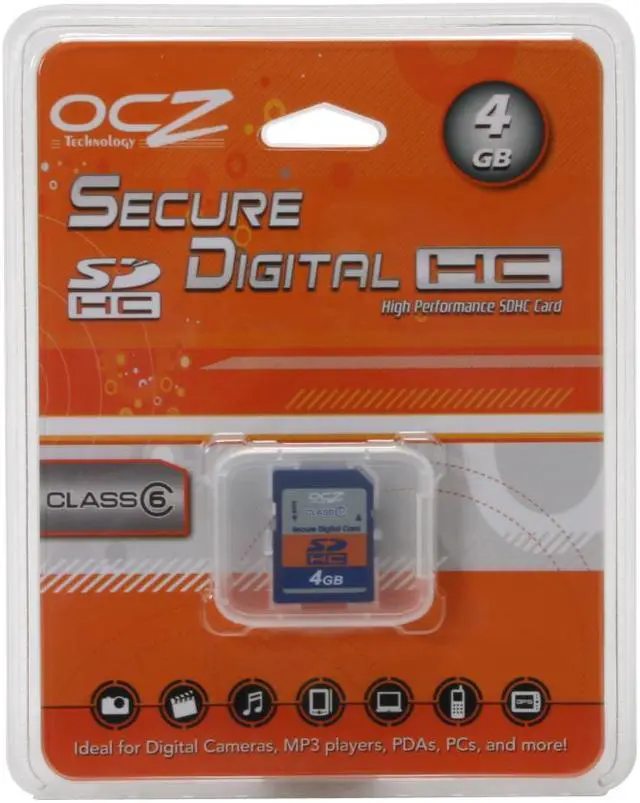 Alt view image 2 of 2 - OCZ 4GB Secure Digital High-Capacity (SDHC) Flash Card Model OCZSDHC6-4GB