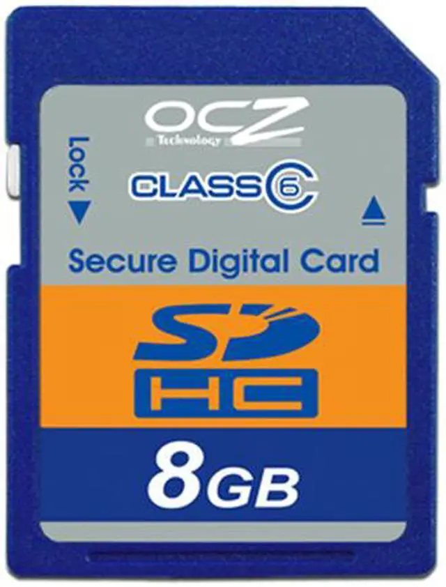 Main image of OCZ 8GB Secure Digital High-Capacity (SDHC) Flash Card Model OCZSDHC6-8GB