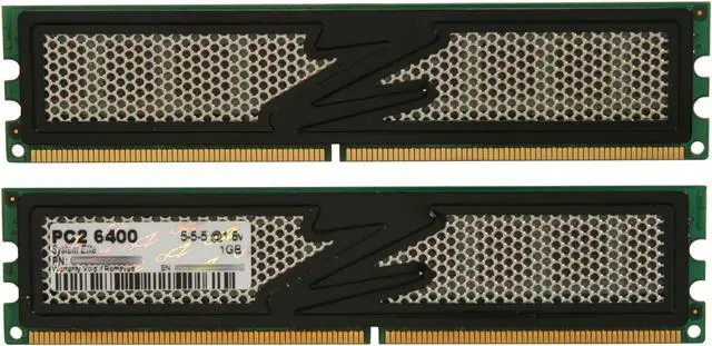 Alt view image 2 of 3 - OCZ System Elite 2GB (2 x 1GB) DDR2 800 (PC2 6400) Dual Channel Kit Desktop Memory Model OCZ2SE8002GK