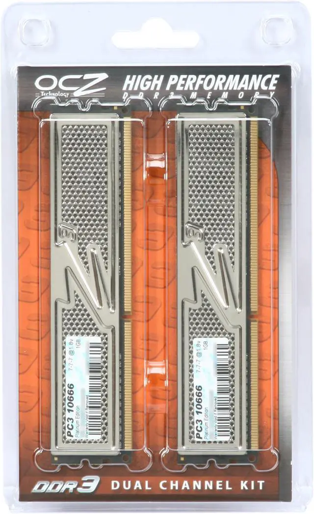 Alt view image 3 of 3 - OCZ Platinum 2GB (2 x 1GB) DDR3 1333 (PC3 10666) Dual Channel Kit Desktop Memory Model OCZ3P13332GK