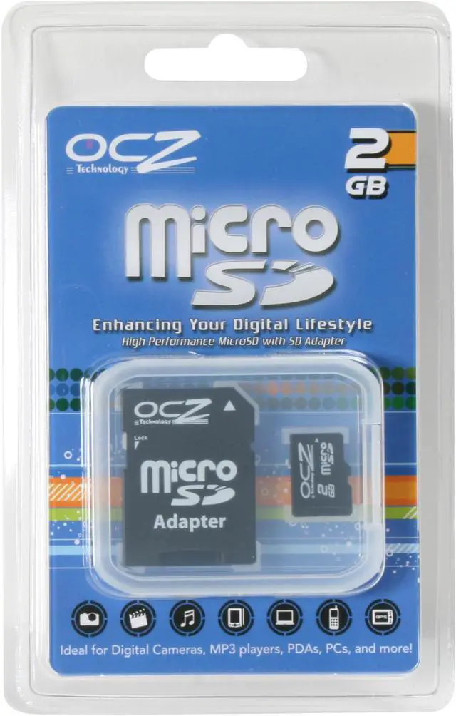Alt view image 2 of 2 - OCZ 2GB MicroSD Flash Card w/adapter Model OCZMSD2A-2G