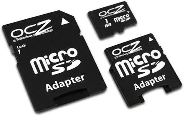 Alt view image 2 of 3 - OCZ 1GB MicroSD Flash Card w/ SD and MiniSD Adapters Model OCZMSD3A-1G