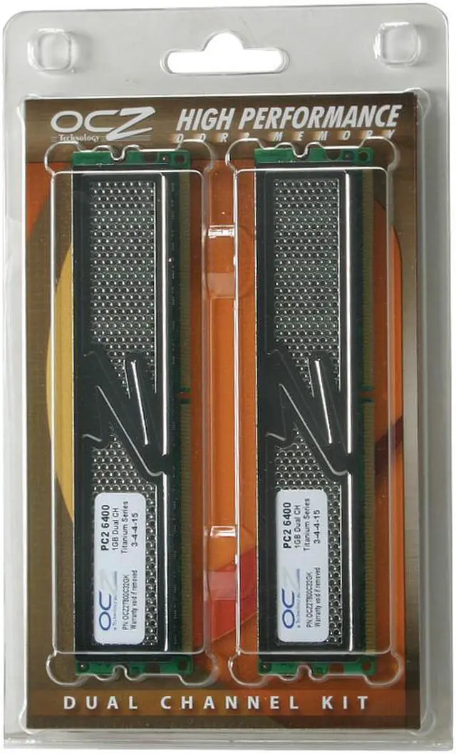 Alt view image 2 of 2 - OCZ Titanium XTC 2GB (2 x 1GB) DDR2 800 (PC2 6400) Dual Channel Kit Desktop Memory Model OCZ2T800C32GK