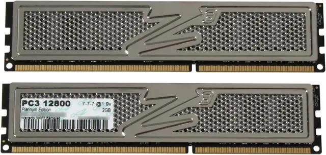 Alt view image 2 of 3 - OCZ Platinum 4GB (2 x 2GB) DDR3 1600 (PC3 12800) Dual Channel Kit Desktop Memory Model OCZ3P16004GK