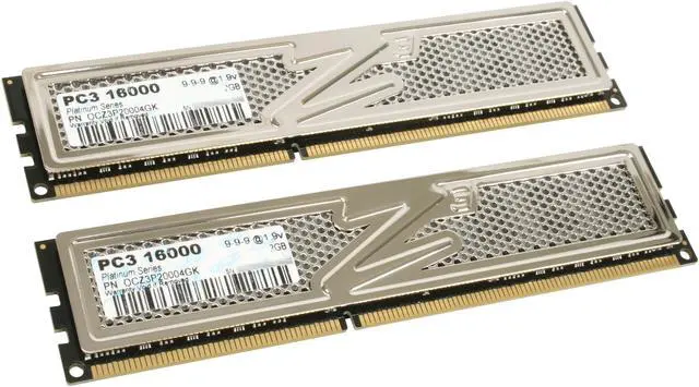 Main image of OCZ Platinum 4GB (2 x 2GB) DDR3 2000 (PC3 16000) Dual Channel Kit Desktop Memory Model OCZ3P20004GK