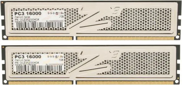 Alt view image 2 of 3 - OCZ Platinum 4GB (2 x 2GB) DDR3 2000 (PC3 16000) Dual Channel Kit Desktop Memory Model OCZ3P20004GK