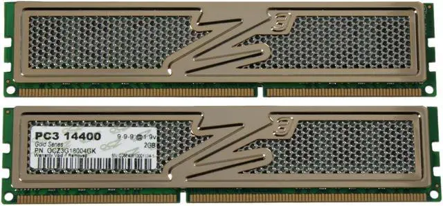 Alt view image 2 of 3 - OCZ Gold 4GB (2 x 2GB) DDR3 1800 (PC3 14400) Dual Channel Kit Desktop Memory Model OCZ3G18004GK