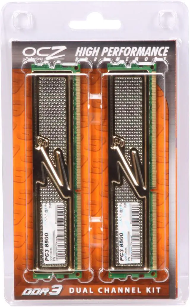 Alt view image 3 of 3 - OCZ Gold Edition 4GB (2 x 2GB) DDR3 1066 (PC3 8500) Dual Channel Kit Desktop Memory Model OCZ3G10664GK