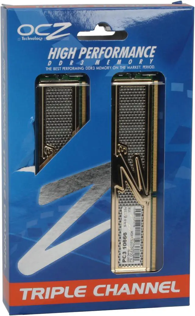 Alt view image 3 of 3 - OCZ Gold 3GB (3 x 1GB) DDR3 1333 (PC3 10666) Triple Channel Kit Desktop Memory Model OCZ3G1333LV3GK