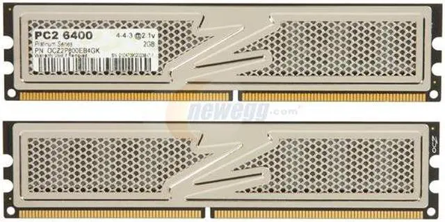 Alt view image 2 of 3 - OCZ Platinum 4GB (2 x 2GB) DDR2 800 (PC2 6400) Enhanced Bandwidth Dual Channel Kit Desktop Memory Model OCZ2P800EB4GK