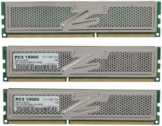 Alt view image 3 of 4 - OCZ Platinum 3GB (3 x 1GB) DDR3 1866 (PC3 15000) Triple Channel Kit Desktop Memory Model OCZ3P1866C9LV3GK