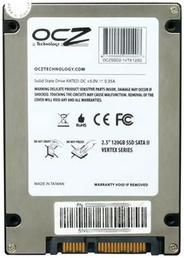 Alt view image 5 of 6 - OCZ Vertex Series 2.5" 120GB SATA II MLC Internal Solid State Drive (SSD) OCZSSD2-1VTX120G