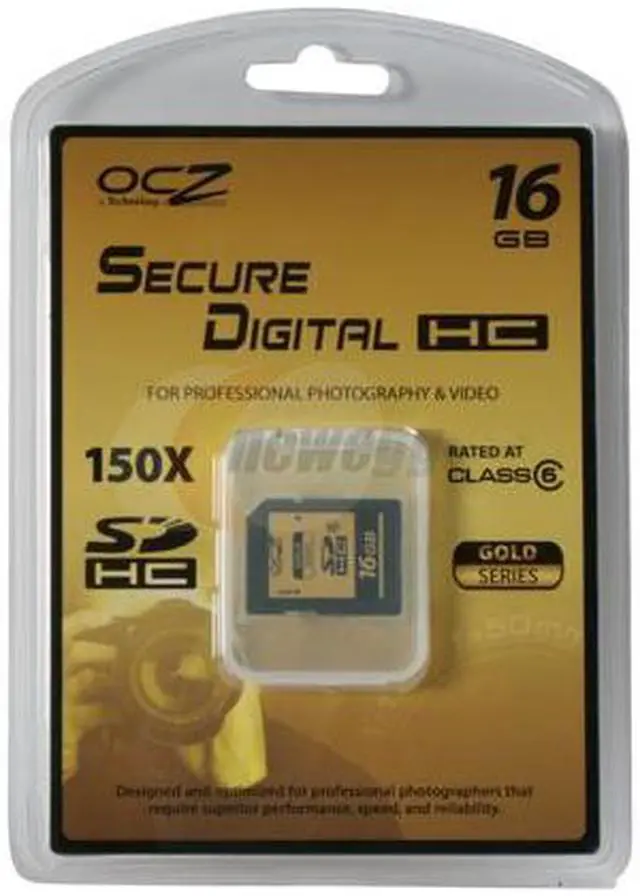 Alt view image 2 of 2 - OCZ Gold Series 16GB Secure Digital High-Capacity (SDHC) 150x Flash Card Model OCZSDHC6PRO-16GB