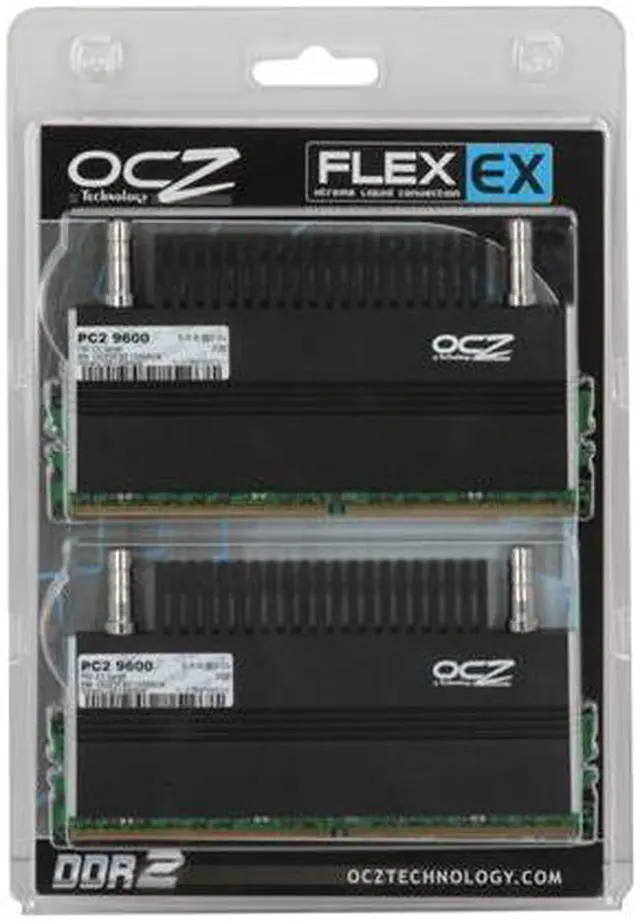 Alt view image 3 of 3 - OCZ Flex EX 4GB (2 x 2GB) DDR2 1200 (PC2 9600) Desktop Memory Model OCZ2FXE12004GK
