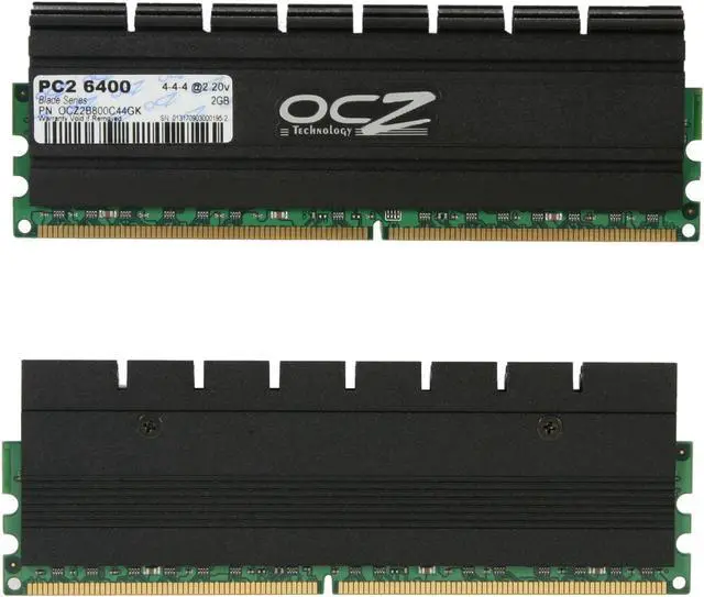 Alt view image 2 of 3 - OCZ Blade Series 4GB (2 x 2GB) DDR2 800 (PC2 6400) Desktop Memory Model OCZ2B800C44GK
