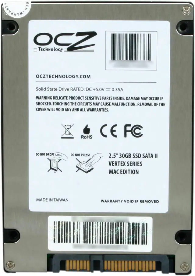 Alt view image 5 of 6 - OCZ Vertex 2.5" 30GB SATA II MLC Apple / Mac Edition SSD OCZSSD2-1VTXA30G