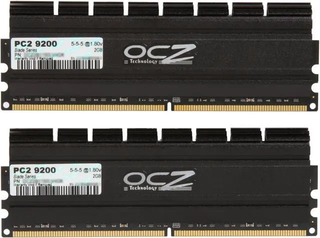 Alt view image 2 of 3 - OCZ Blade Series 4GB (2 x 2GB) DDR2 1150 (PC2 9200) Low Voltage Desktop Memory Model OCZ2B1150LV4GK