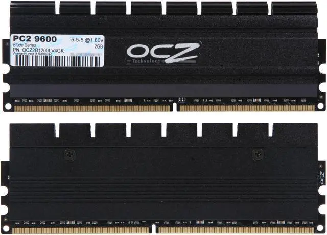 Alt view image 2 of 3 - OCZ Blade Series 4GB (2 x 2GB) DDR2 1200 (PC2 9600) Low Voltage Desktop Memory Model OCZ2B1200LV4GK