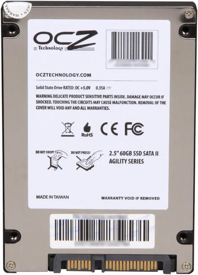 Alt view image 4 of 6 - OCZ Agility Series 2.5" 60GB SATA II MLC Internal Solid State Drive (SSD) OCZSSD2-1AGT60G