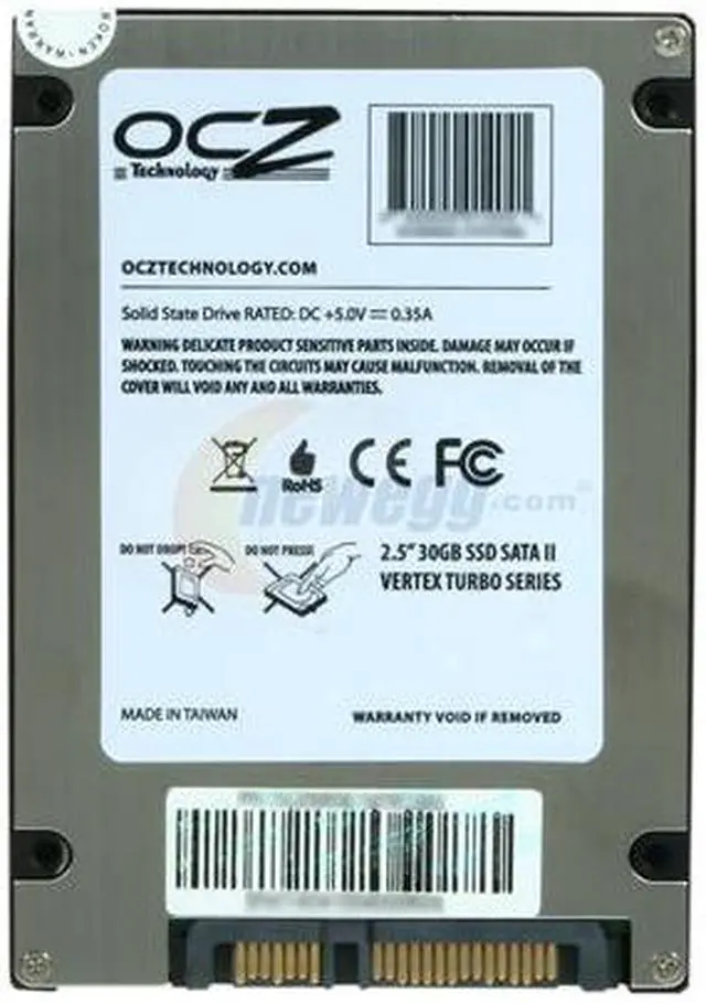 Alt view image 3 of 5 - OCZ Vertex Turbo 2.5" 30GB SATA II MLC Internal Solid State Drive (SSD) OCZSSD2-1VTXT30G