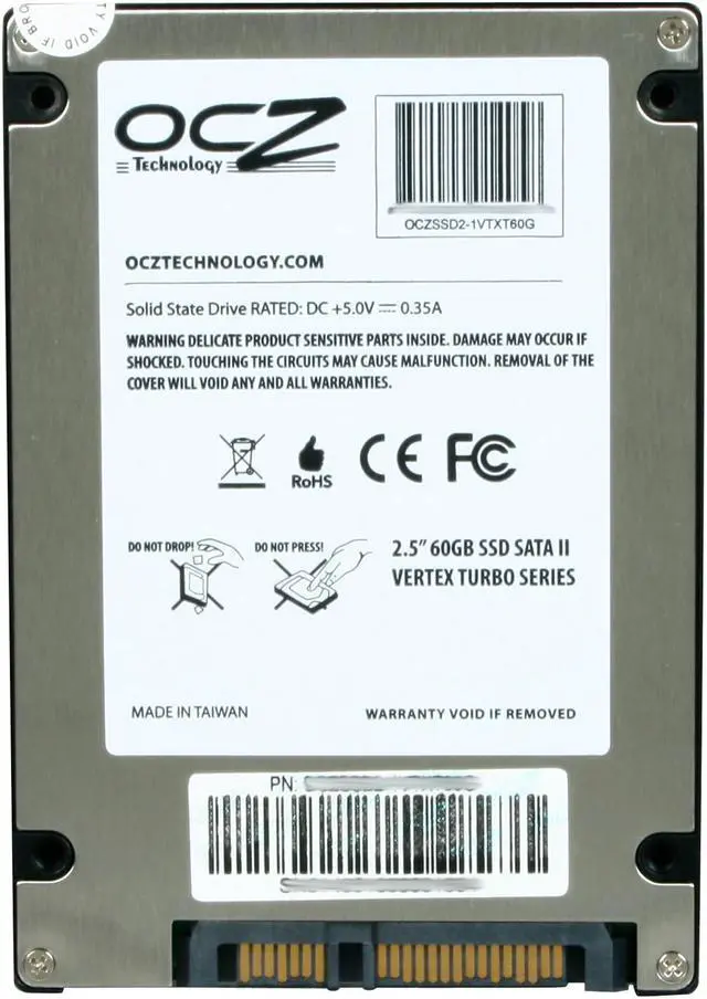 Alt view image 5 of 6 - OCZ Vertex Turbo 2.5" 60GB SATA II MLC Internal Solid State Drive (SSD) OCZSSD2-1VTXT60G