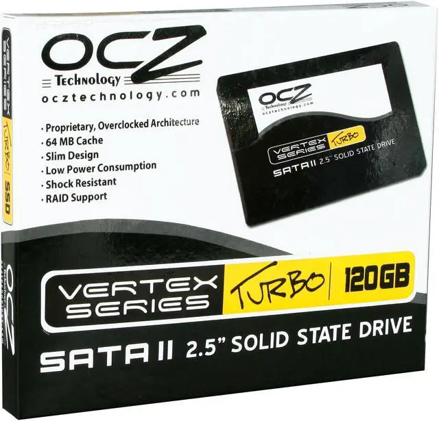 Main image of OCZ Vertex Turbo 2.5" 120GB SATA II MLC Internal Solid State Drive (SSD) OCZSSD2-1VTXT120G