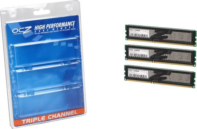 Alt view image 4 of 4 - OCZ Obsidian Series 6GB (3 x 2GB) DDR3 1600 (PC3 12800) Desktop Memory Model OCZ3OB1600LV6GK