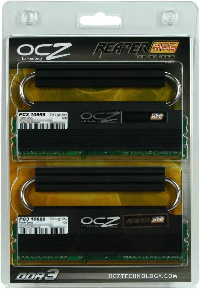 Alt view image 5 of 5 - OCZ Reaper Edition 8GB (2 x 4GB) DDR3 1333 (PC3 10666) Desktop Memory Model OCZ3RPR1333C9LV8GK