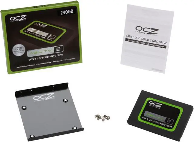 Alt view image 5 of 5 - OCZ Agility 2 2.5" 240GB SATA II MLC Internal Solid State Drive (SSD) OCZSSD2-2AGTE240G