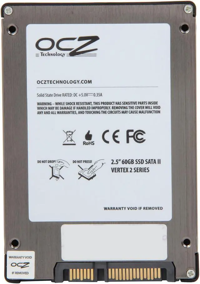 Alt view image 4 of 5 - OCZ Vertex 2 2.5" 55GB SATA II MLC Internal Solid State Drive (SSD) OCZSSD2-2VTXE60G