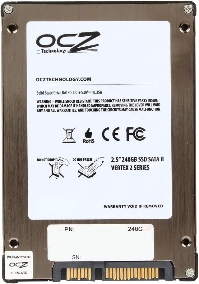 Alt view image 4 of 6 - OCZ Vertex 2 2.5" 240GB SATA II MLC Internal Solid State Drive (SSD) OCZSSD2-2VTXE240G