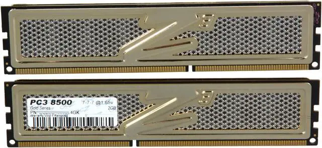 Alt view image 2 of 3 - OCZ Gold 4GB (2 x 2GB) DDR3 1066 (PC3 8500) Desktop Memory Model OCZ3G1066LV4GK